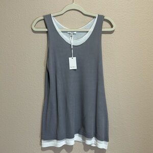 VILA MILANO Layered Knit Tank, Size M, NWT